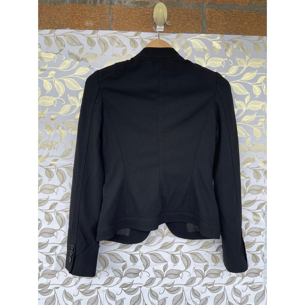 UMA Estnation Black Military Blazer | Dark Academia Stand Collar Jacket 38/4 - Picture 8 of 12